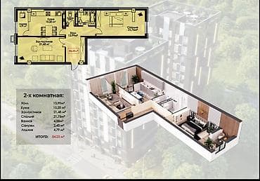 1room flat: 1 комната, 50 м², Элитка, 6 этаж, Готовая ПСО (под самоотделку) — 7