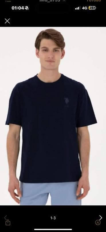 Эркектер кийими: Эркектердин футболкасы, L, Us Polo Assn, Жаңы, түсү - Көк, Өзү алып кетүү, Акылуу жеткирүү — 2