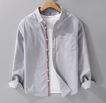 Рубашки: Мужская рубашка с длинным рукавом и воротником button-down — 4