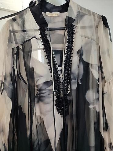 зимние обувь: Вечернее платье, Длинная модель, Шифон, С рукавами, L — 3