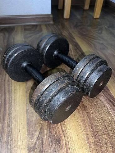 турники 3 в 1: Разборные гантели — комплект из 2 штук.
Общий вес одной гантели 8кг — 2