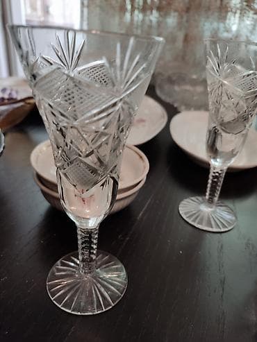 jack 4: Набор винтажной стеклянной посуды с гранёным узором Состав: - 6 — 2