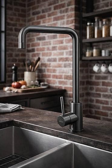 Оңдоп-түзөө жана курулуш: Кухонный смеситель SELLIUM, цвет графит (оружейная сталь), материал — 2