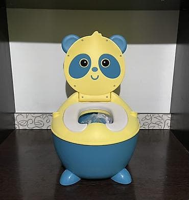 горшок для детей от 3 лет: Детский горшок в виде панды - Яркий дизайн: желто‑синяя панда с — 1