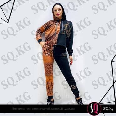 спортивное оборудование: Спортивный костюм Dior черно-оранжевого цвета ТУРЦИЯ Размер: 42-48 SQ — 2