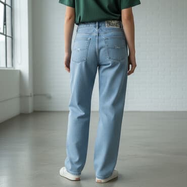 Джинсы Dime из светло-голубого денима. - Прямой свободный крой at lalafo.kg Джинсы Dime из светло-голубого денима. - Прямой свободный крой