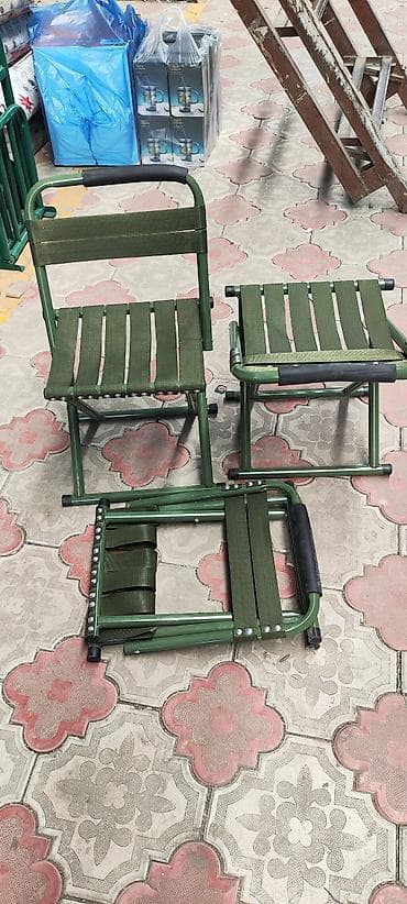 Походный складной стул, Новый, Другой материал, цвет - Зеленый