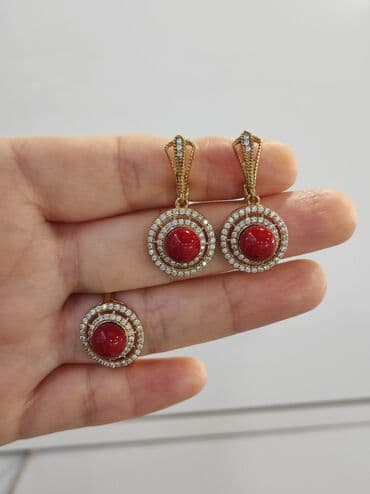 эксклюзивные свадебные пригласительные: Набор украшений, Проба 925, Женские, Новый — 1