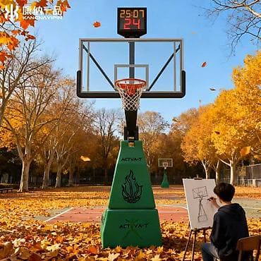 mini hoop: Профессиональная мобильная баскетбольная стойка с табло 24 сек. - — 4