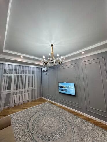 квартира на ночь бишкек количество мест 4: 2 бөлмө, Душ кабинасы, Жаздык, жууркан-төшөк каптары, Кондиционер — 2