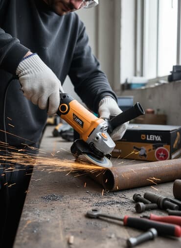 купить болгарка: Угловая шлифовальная машина LEIYA LY100A-1 в ярком оранжево-черном — 1