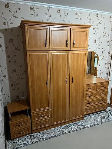 каракол мебел: Уктоочу бөлмө гарнитуру, Колдонулган, Шкаф, ДСП, түсү - Күрөң — 2