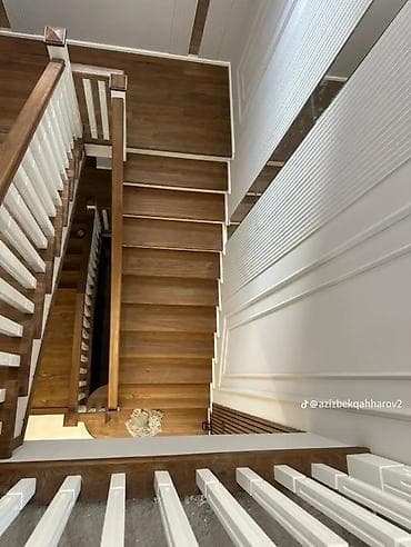 Лестницы и комплектующие на заказ: Деревянная лестница Для дома, Бесплатный замер, Вид дерева: Дуб, Форма лестницы: Винтовая, Стиль: Классический — 2