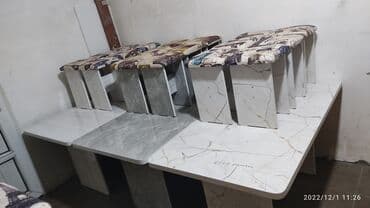 кухонный стол и стулья купить недорого: Кухонный стол и стул, Новый, Бесплатная доставка, цвет - Белый — 1