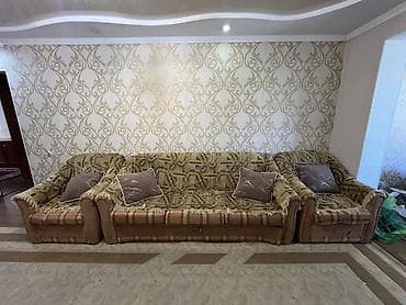 Комплект мягкой мебели, Б/у, Самовывоз, цвет - Коричневый