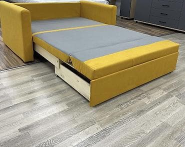 кожаный диван раскладной: Прямой диван, Б/у — 3