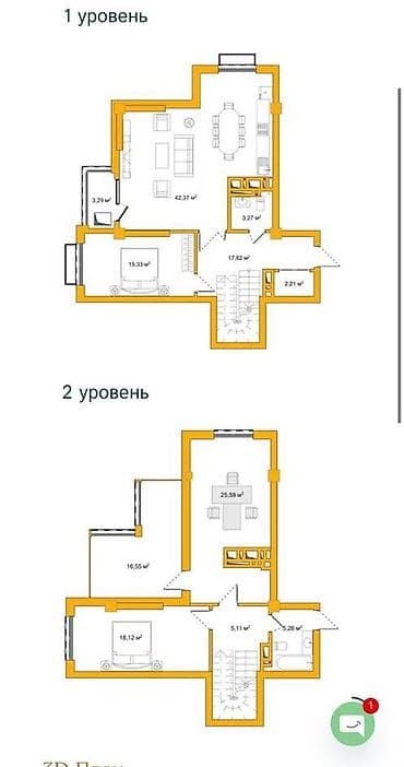 4: 4 комнаты, 155 м², ул. Ахунбаева / Малдыбаева Элитка, 16 этаж, ПСО (под самоотделку) — 4