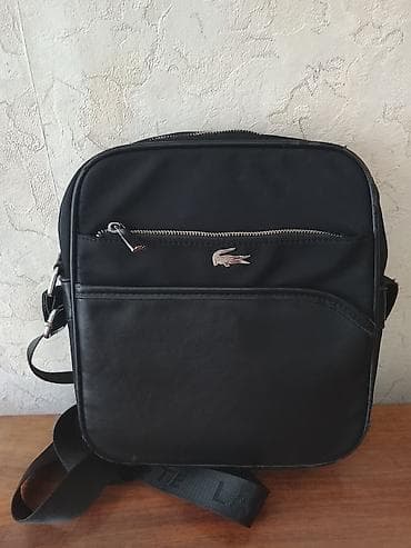 Классические сумки: Сумка через плечо Lacoste (мессенджер), черная. - Формат: компактная — 2