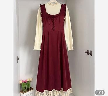 красное платье: Повседневное платье, Турция, Лето, Длинная модель, Сарафан, L — 3