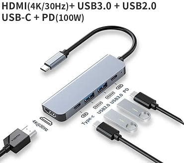 apple iphone 13 pro: USB-C хаб 5-в-1 в компактном алюминиевом корпусе. Подключается через — 1