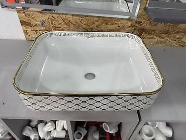 столешницу мойка: Раковина для ванной, Особенности: С узором, Материал: Керамика — 1