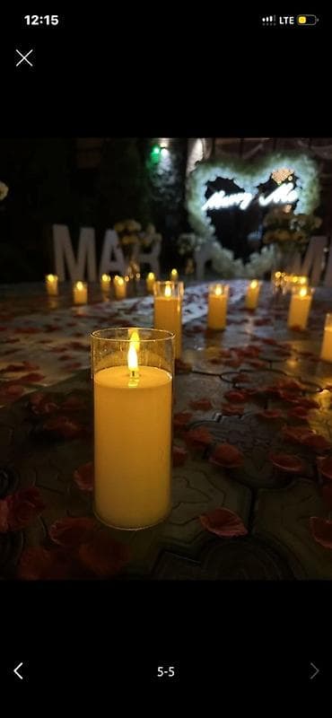 свечной: Оформление декора для предложения руки и сердца «Marry Me» - Световые — 3