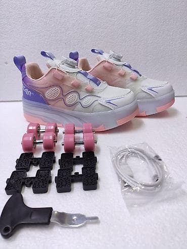 Дроны: Детские кроссовки-ролики со светящейся подошвой - 2-в-1: обычные — 2