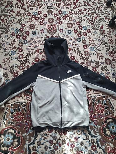 tech flis: Мужская толстовка, XL, Nike, Новый, цвет - Серый, Самовывоз — 1