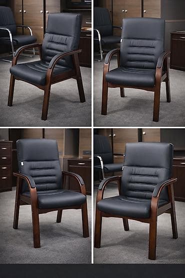 Офис шкафтары: Офис креслолор, Жаңы, Дөңгөлөктүү, түсү - Кара, Экокожа, Акылуу жеткирүү — 8