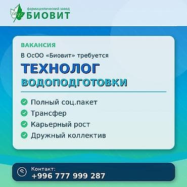 бишкек разнорабочий: Технолог, Иш тартиби: Беш күндүк — 3
