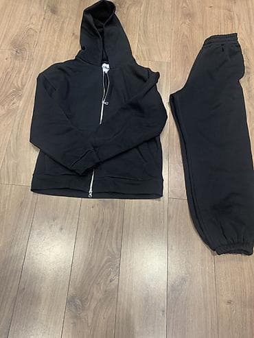 tech fleece: Черный спортивный костюм (худи на молнии + джоггеры) - Комплект — 1