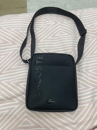 Сумкалар: Сумка через плечо Lacoste (мессенджер) - Цвет: черный, матовая — 1