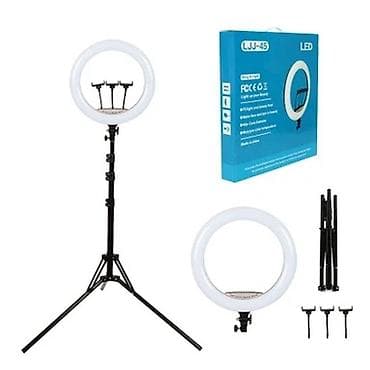 Техника и электроника: Кольцевая LED‑лампа LJJ‑45 (18") с штативом и держателями для телефона — 1