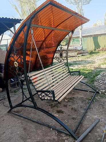 буква к: Садовые качели Металл, Со спинкой, С крышей — 1