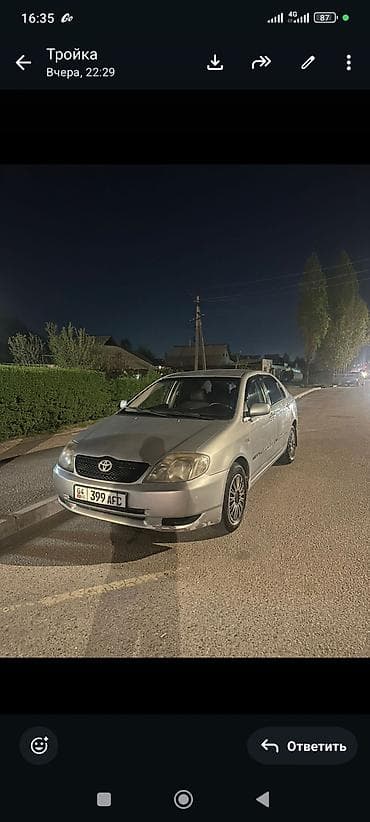 Toyota Corolla: 2003 г., 1.6 л, Ручные, Бензин, Седан