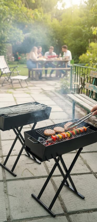 Прокат мангалов в аренду день 400с сутки 500сом +10 палочек шампуров