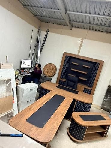 Офисные столы: Комплект офисной мебели, Новый, Кресло, В рассрочку, Дерево, Бесплатная доставка, цвет - Черный — 4