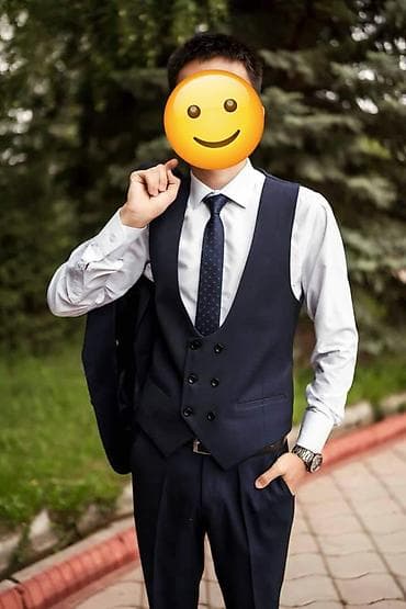 джинса костюм: Классический мужской костюм-тройка, темно-синий. Состав комплекта: - — 2