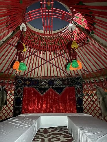 ремонт бани: Аренда юрты, Каркас Деревянный, 85 баш, С полом, Посуда, Самовар — 5