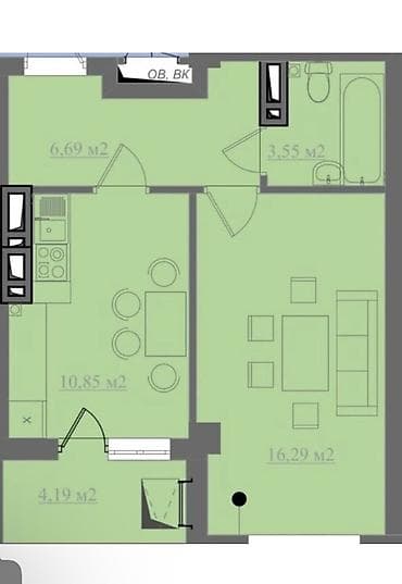 discovery studio: 1 комната, 43 м², Технопарк Элитка, 10 этаж, Евроремонт — 2