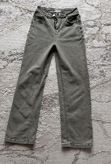 tech fleese: Прямые джинсы серо‑оливкового цвета - Крой: прямой, классический. - — 1