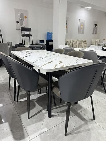 dinner table: Кухонный стол и стул, цвет - Белый — 2