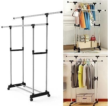 Торговое оборудование: Вешалка для одежды по акции Двойная напольная вешалка для одежды не — 2