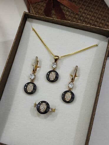 набор пандора: Серебряный Набор+ Цепочка Серебро МС напыление жёлтое золото 925 — 6