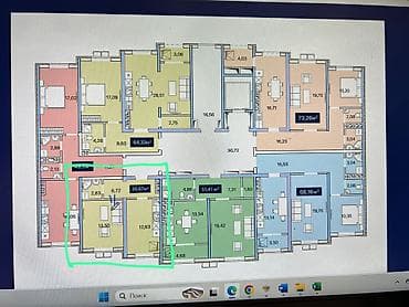стчуной квартира ош: 1 комната, 35 м², Элитка, 6 этаж, Готовая ПСО (под самоотделку) — 4