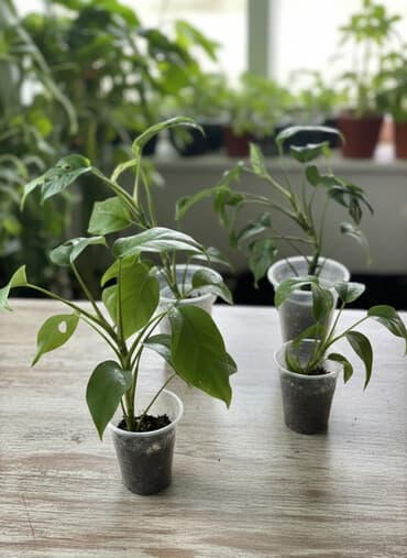 саженцы банана: Монстера минима от 200 сом за штуку) корзинка без растений 300 сом — 2