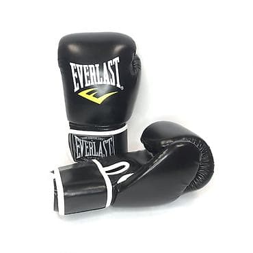 Боксерские перчатки (2 пары) 1) Everlast, черные - Классическая форма