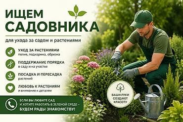 Ищем садовника для регулярной работы в зелёной среде. Ваши руки
