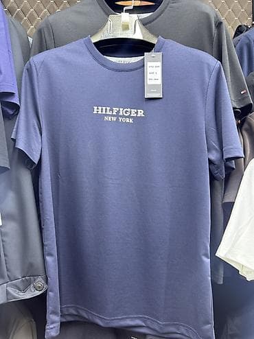 беги джинс: Мужская футболка, 2XL, 3XL, 4XL, Tommy Hilfiger, Новый, цвет - Синий, Платная доставка — 1