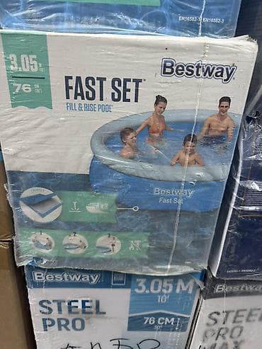 Набор надувных и каркасных бассейнов для двора и дачи. Bestway Fast